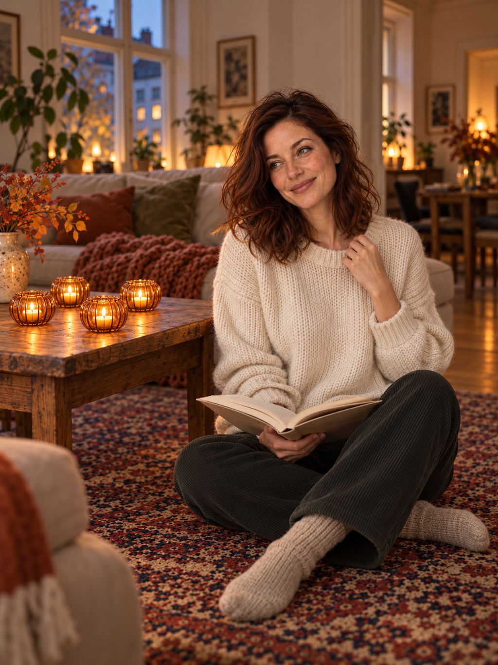 Ember Kürbis-Teelichtgläser, 4er-Set - Gesamtansicht im Raum