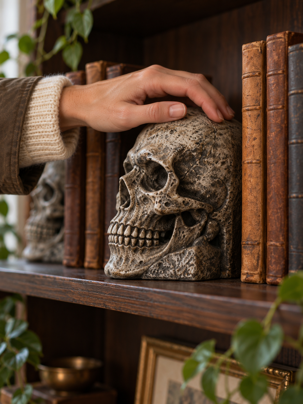 Ossa Totenkopf-Buchstützen, 2er-Set - Detailansicht
