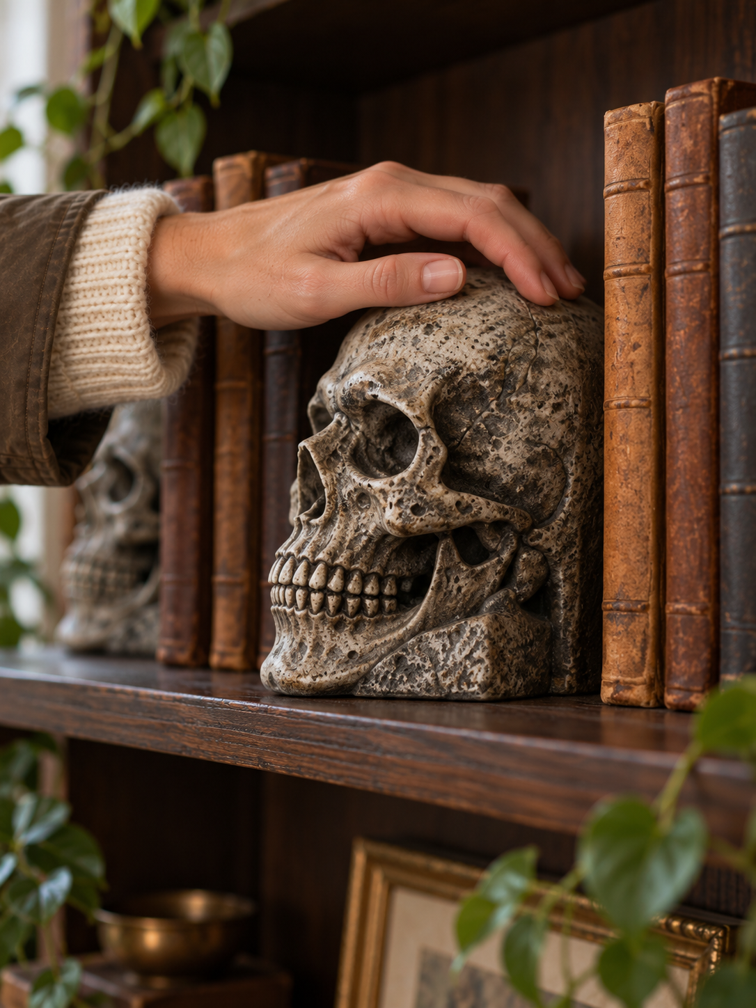 Ossa Totenkopf-Buchstützen, 2er-Set - Detailansicht