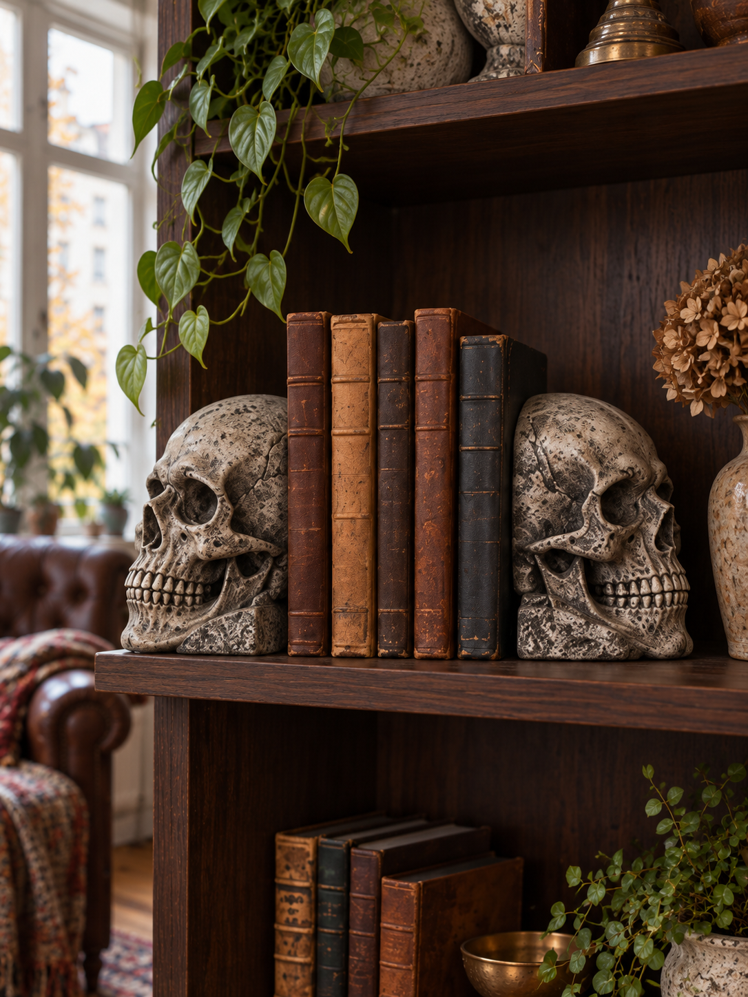 Ossa Totenkopf-Buchstützen, 2er-Set - Vorderansicht